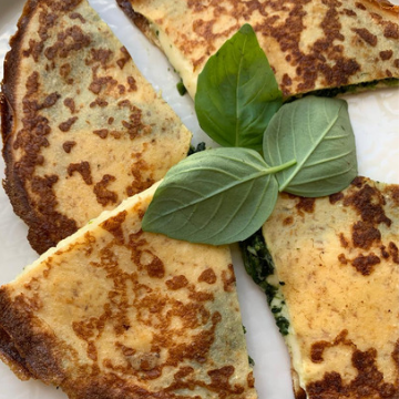 Quesadillas de Harina de Coco con Espinaca